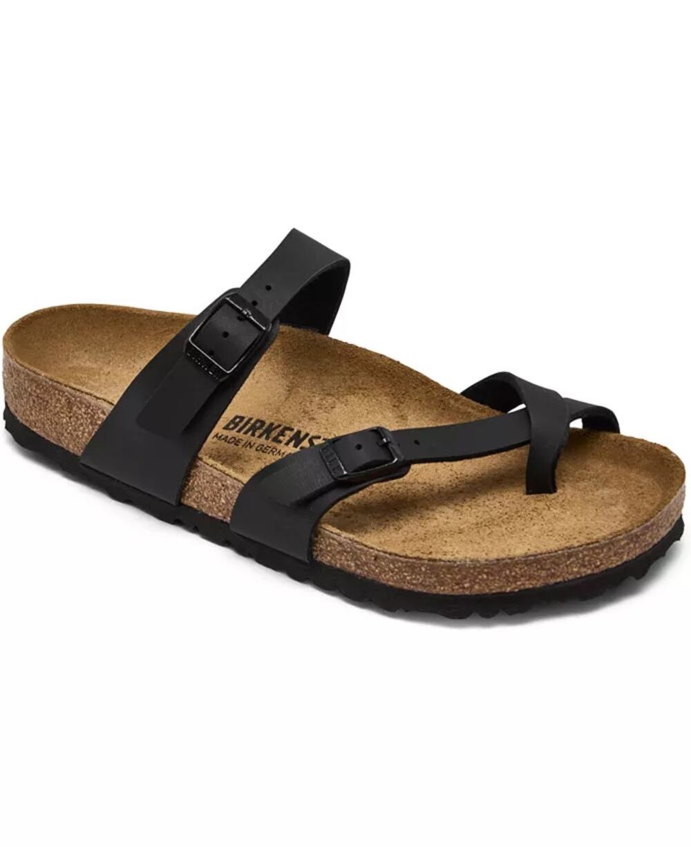 BIRKENSTOCK Mayari Birko-Flor Sandals Black Sz 39/US 8 $113